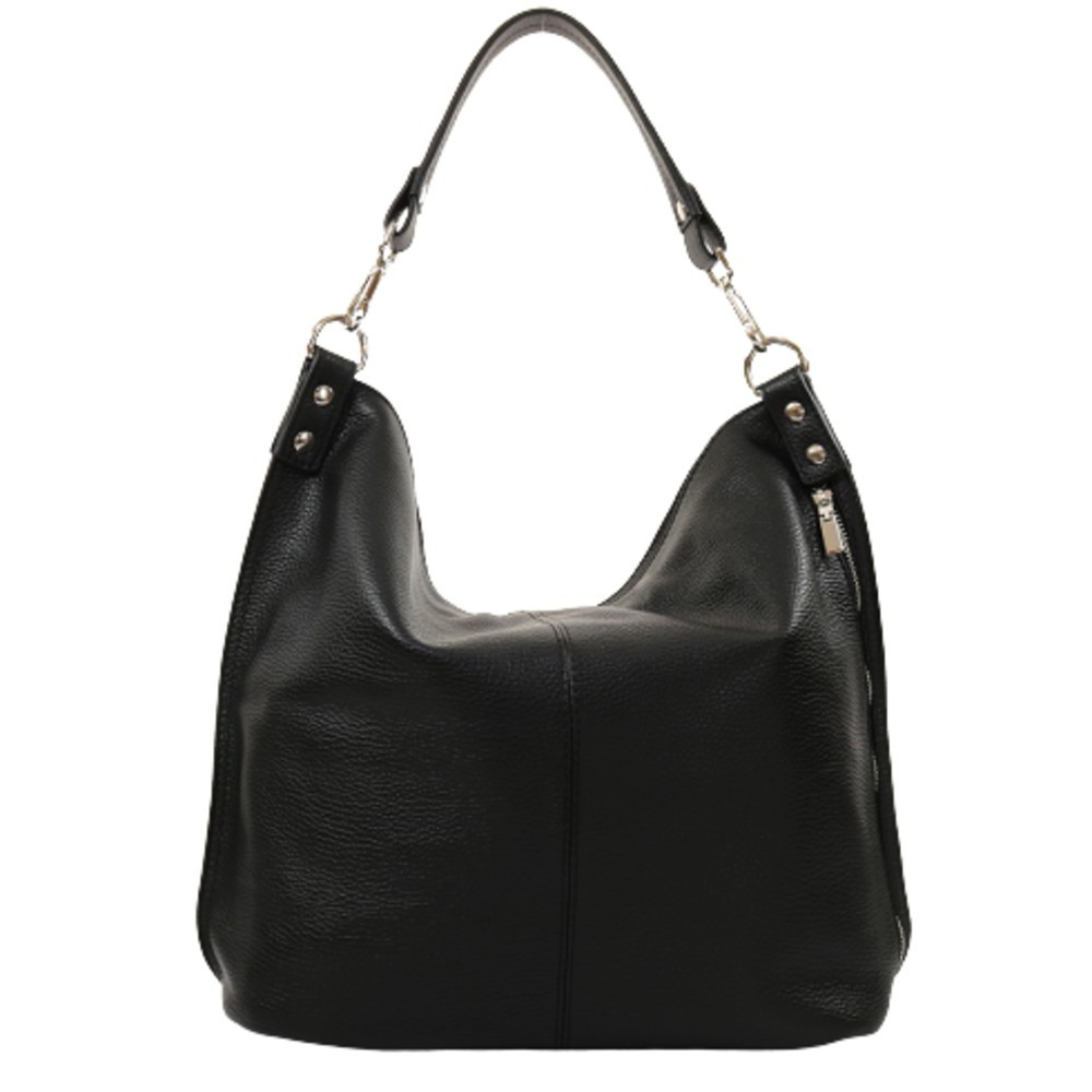 Τσάντα δέρμα Ιταλίας DOMUS 41000175 μαύρη Τσάντες