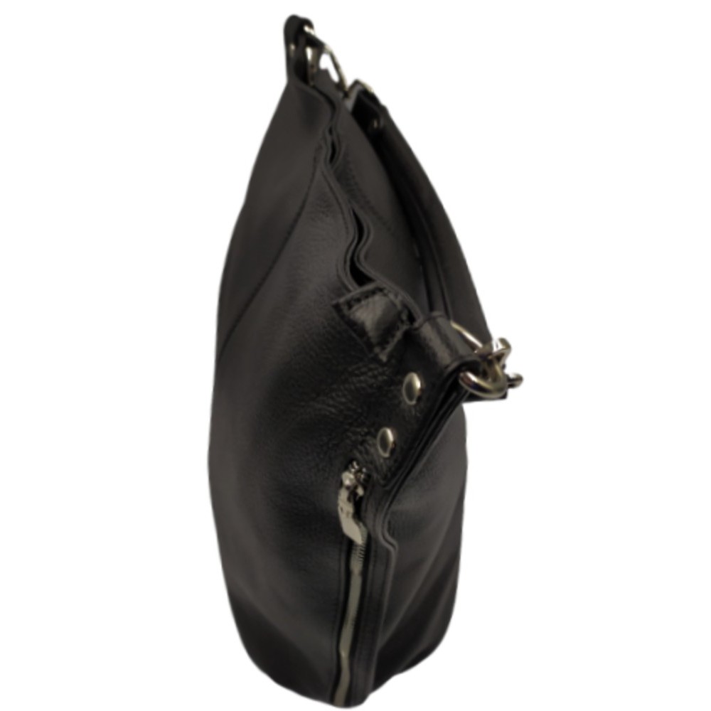 Τσάντα δέρμα Ιταλίας DOMUS 41000175 μαύρη Τσάντες