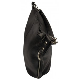 Τσάντα δέρμα Ιταλίας DOMUS 41000175 μαύρη Τσάντες