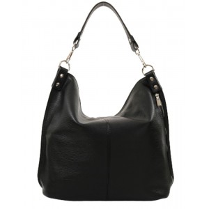 Τσάντα δέρμα Ιταλίας DOMUS 41000175 μαύρη Τσάντες