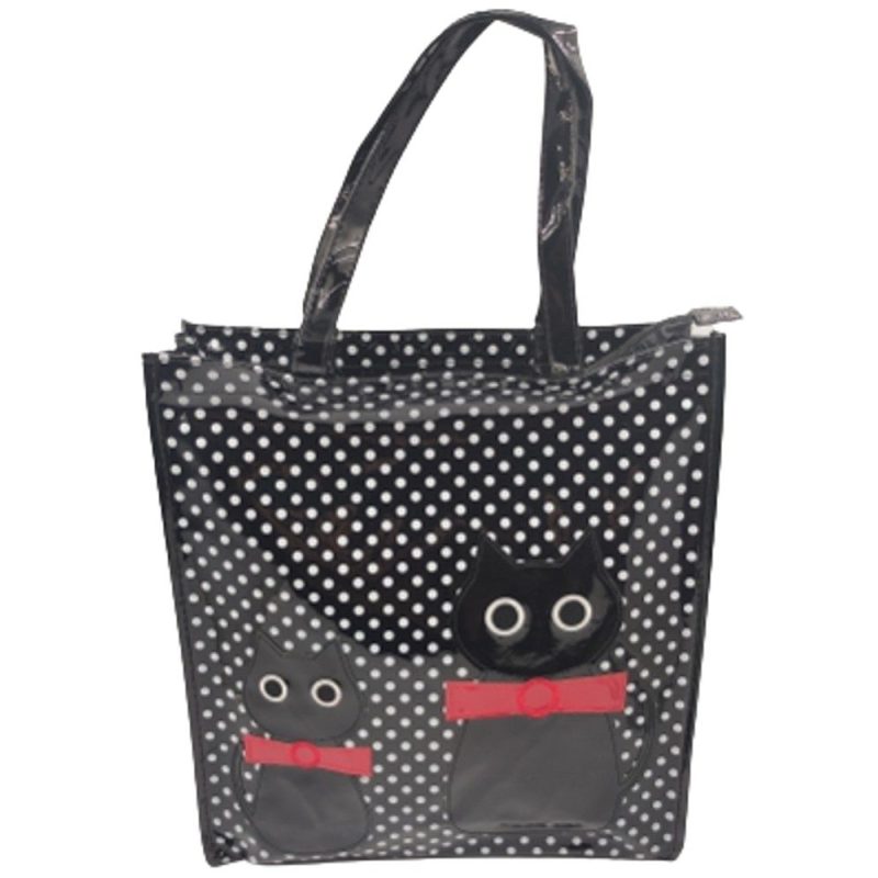 SHOPPING BAG ΓΑΤΑ 01-9000 ΜΑΥΡΗ Domus accessories