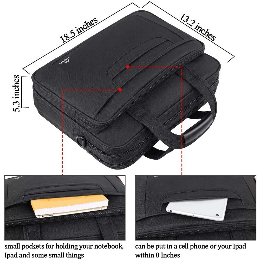 Matein 1172 Professional 17” Black Briefcase Bags