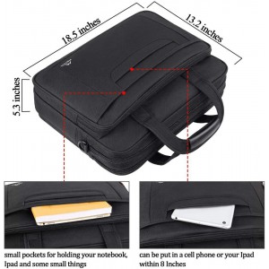 Matein 1172 Professional 17” Black Briefcase Bags
