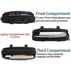 Matein 1172 Professional 17” Black Briefcase Bags