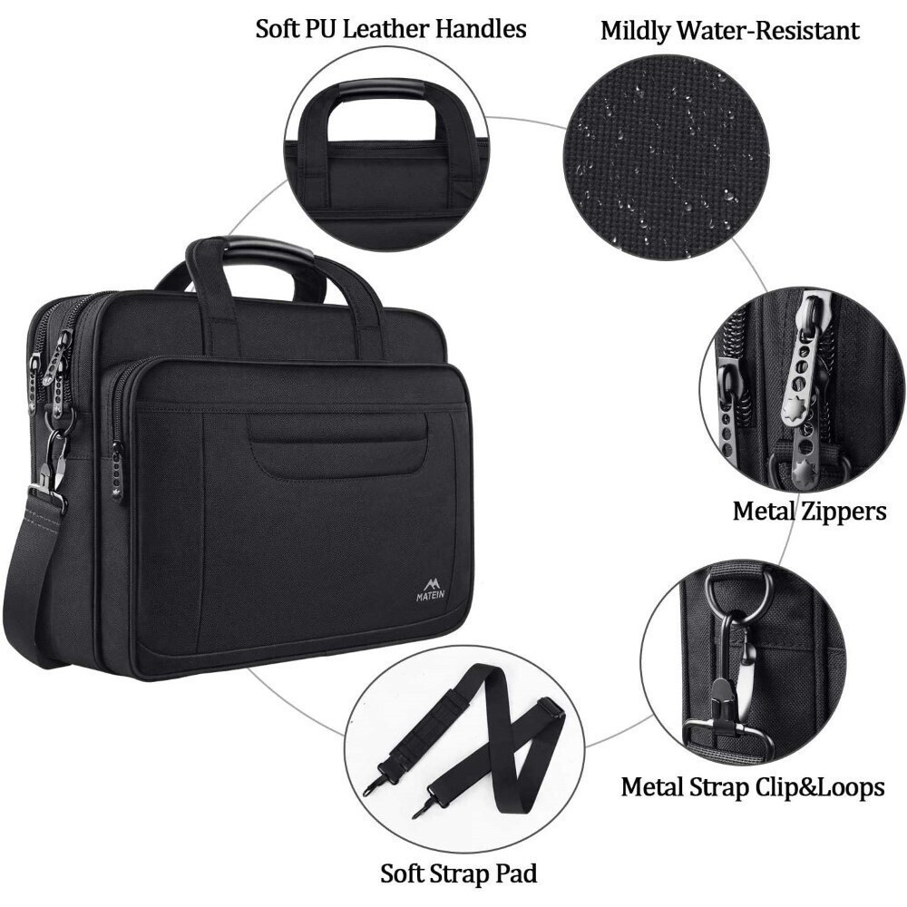 Matein 1172 Professional 17” Black Briefcase Bags