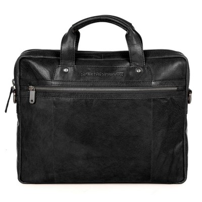 Spikes & Sparrow 24244N00 Montana Δερμάτινος Χαρτοφύλακας 15'' Μαύρος