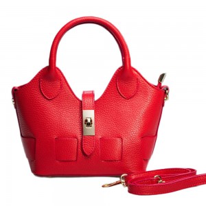 DOMUS 252610 Women's Shoulder-Hand Bag Leather Red Bags
