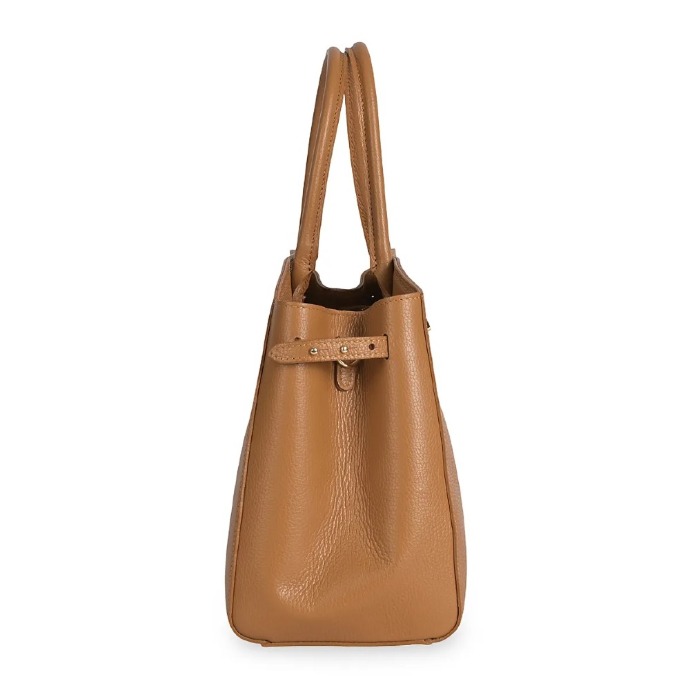 DOMUS 252611 Women's Shoulder-Hand Bag Leather Tan Bags