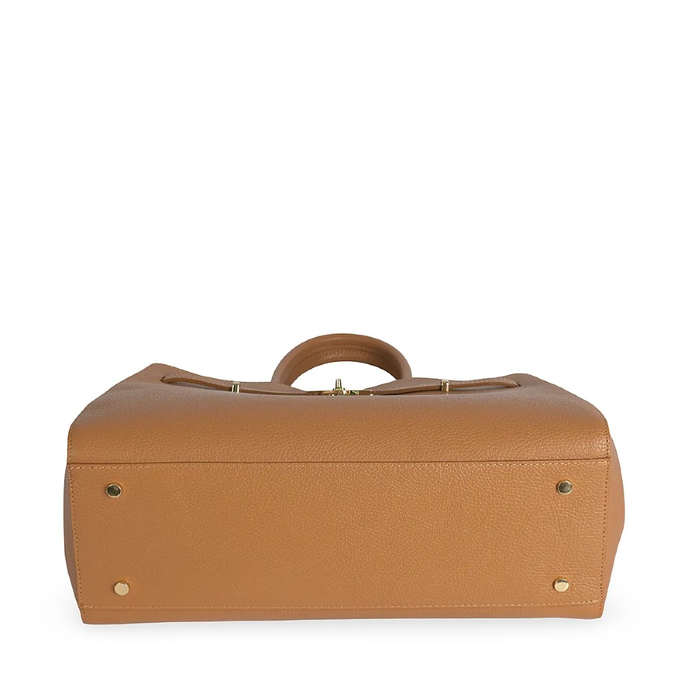 DOMUS 252611 Women's Shoulder-Hand Bag Leather Tan Bags