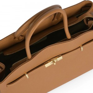 DOMUS 252611 Women's Shoulder-Hand Bag Leather Tan Bags