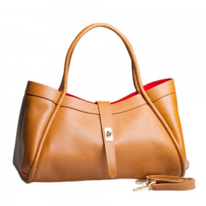 DOMUS 252612 Women's Shoulder-Hand Bag Leather Tan Bags