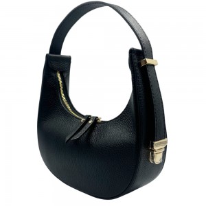 DOMUS 25261 Γυναικεία Τσάντα Δέρμα Ιταλίας Μαύρη Τσάντες