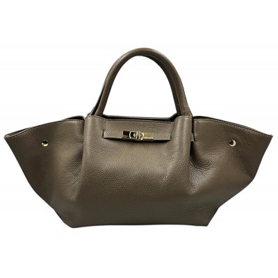 DOMUS 25262 Γυναικεία Τσάντα Δέρμα Ιταλίας Taupe