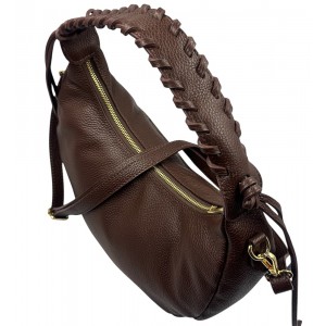 DOMUS 25264 Γυναικεία Τσάντα Ώμου Δέρμα Ιταλίας Καφέ Bags