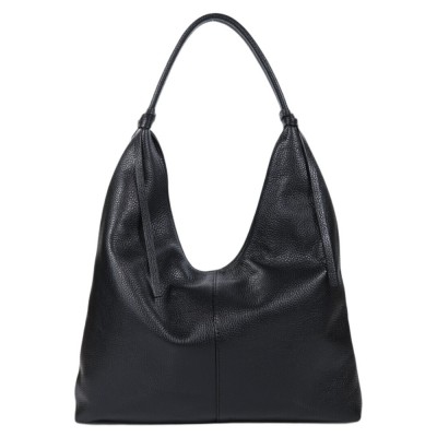 DOMUS 25267 Γυναικεία Τσάντα Ώμου Δέρμα Ιταλίας Μαύρη