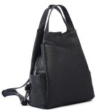 DOMUS 25269 Γυναικεία Τσάντα Πλάτης Δέρμα Ιταλίας Μαύρη 2