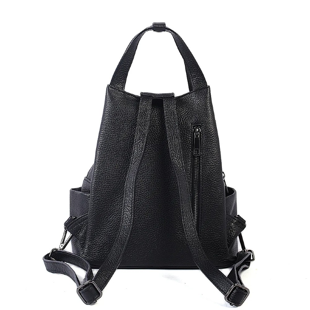 DOMUS 25269 Women's Leather Backpack Black Bags