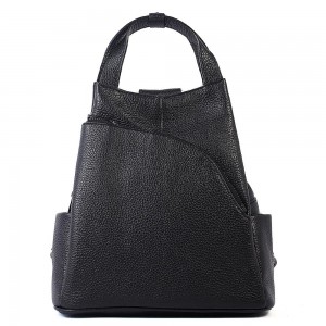 DOMUS 25269 Women's Leather Backpack Black Bags