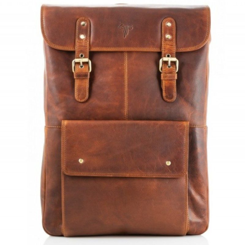 KION 31008 Kara Δερμάτινο Σακίδιο Πλάτης Backpack καφέ KION