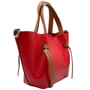 DOMUS 40001900 Γυναικεία Τσάντα Δέρμα Ιταλίας Κόκκινη Τσάντες