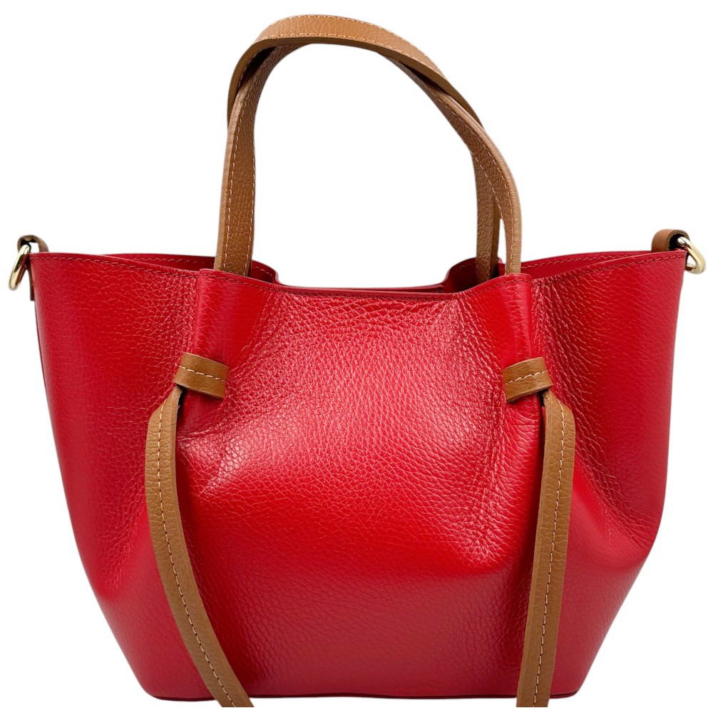 DOMUS 40001900 Γυναικεία Τσάντα Δέρμα Ιταλίας Κόκκινη Τσάντες