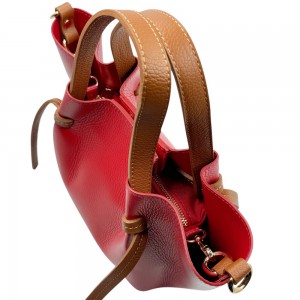 DOMUS 40001900 Γυναικεία Τσάντα Δέρμα Ιταλίας Κόκκινη Τσάντες
