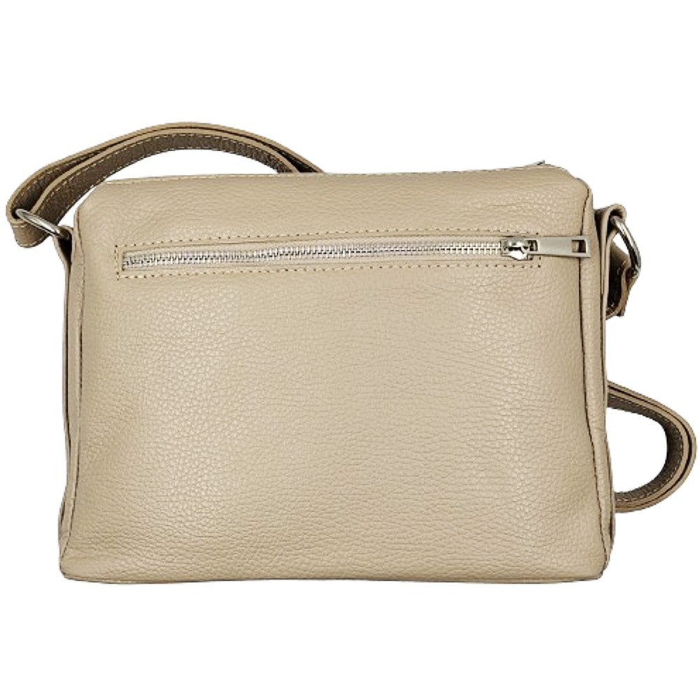 Domus Δερμάτινη τσάντα γυναικεία χιαστή 40001985 μπεζ Τσάντες