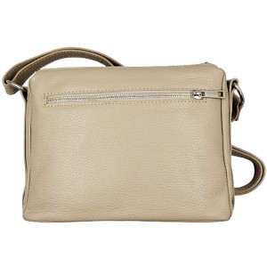 Domus Δερμάτινη τσάντα γυναικεία χιαστή 40001985 μπεζ Τσάντες