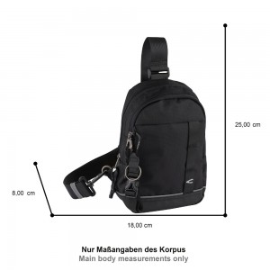 Camel Active 407-603-60 CONNECT Cross Bodybag/Ανδρική Τσάντα Στήθους Μαύρη Τσάντες