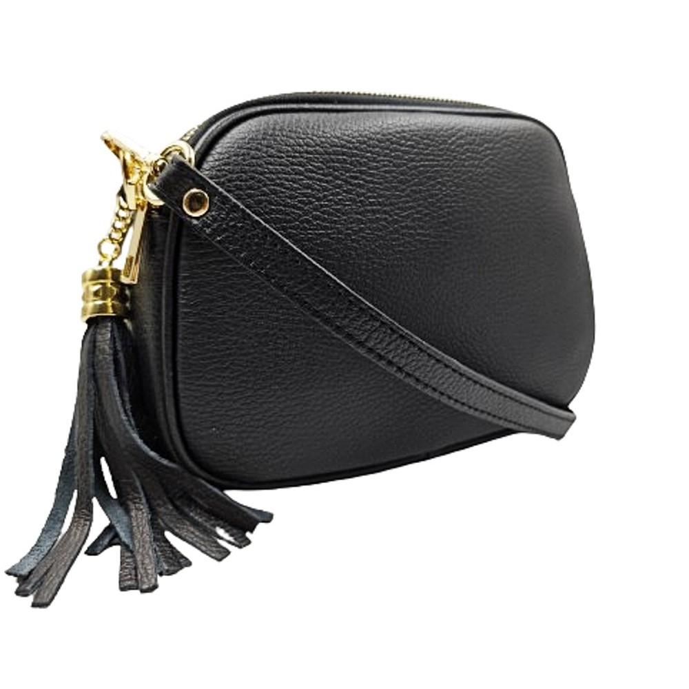 Τσάντα DOMUS χιαστή δέρμα Ιταλίας 41000059 μαύρη Bags