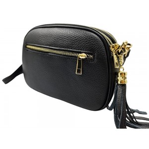 Τσάντα DOMUS χιαστή δέρμα Ιταλίας 41000059 μαύρη Bags