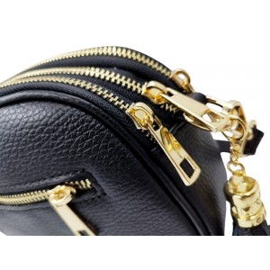 Τσάντα DOMUS χιαστή δέρμα Ιταλίας 41000059 μαύρη Bags