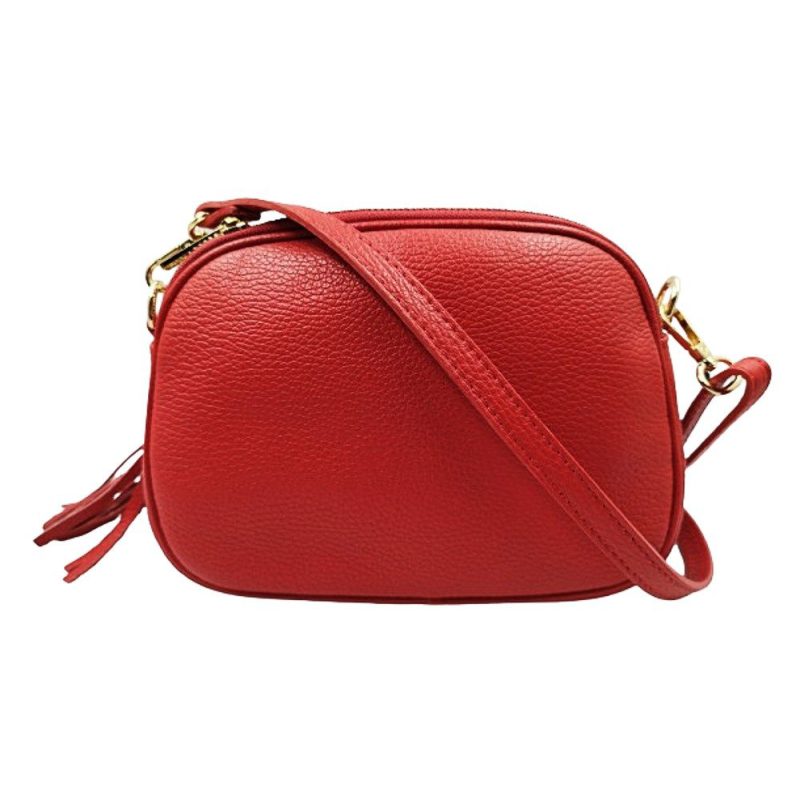 Τσάντα DOMUS χιαστή δέρμα Ιταλίας 41000059 κόκκινη Domus accessories