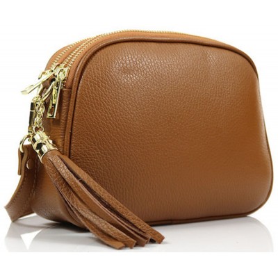 Τσάντα DOMUS χιαστή δέρμα Ιταλίας 41000059 ταμπά