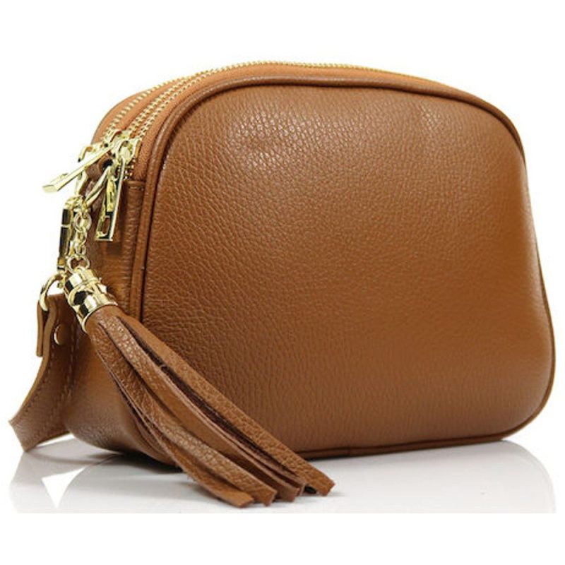 Τσάντα DOMUS χιαστή δέρμα Ιταλίας 41000059 ταμπά Domus accessories