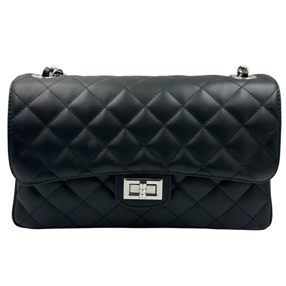 DOMUS Γυναικεία Τσάντα δέρμα Ιταλίας 41000718 Μαύρη Τσάντες