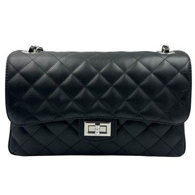 DOMUS Γυναικεία Τσάντα δέρμα Ιταλίας 41000718 Μαύρη