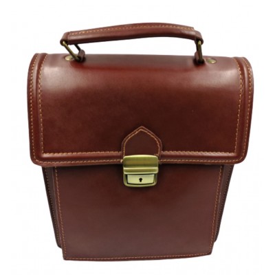Τσάντα ανδρική DOMUS από γνήσιο ιταλικό δέρμα 42000079 Καφέ.