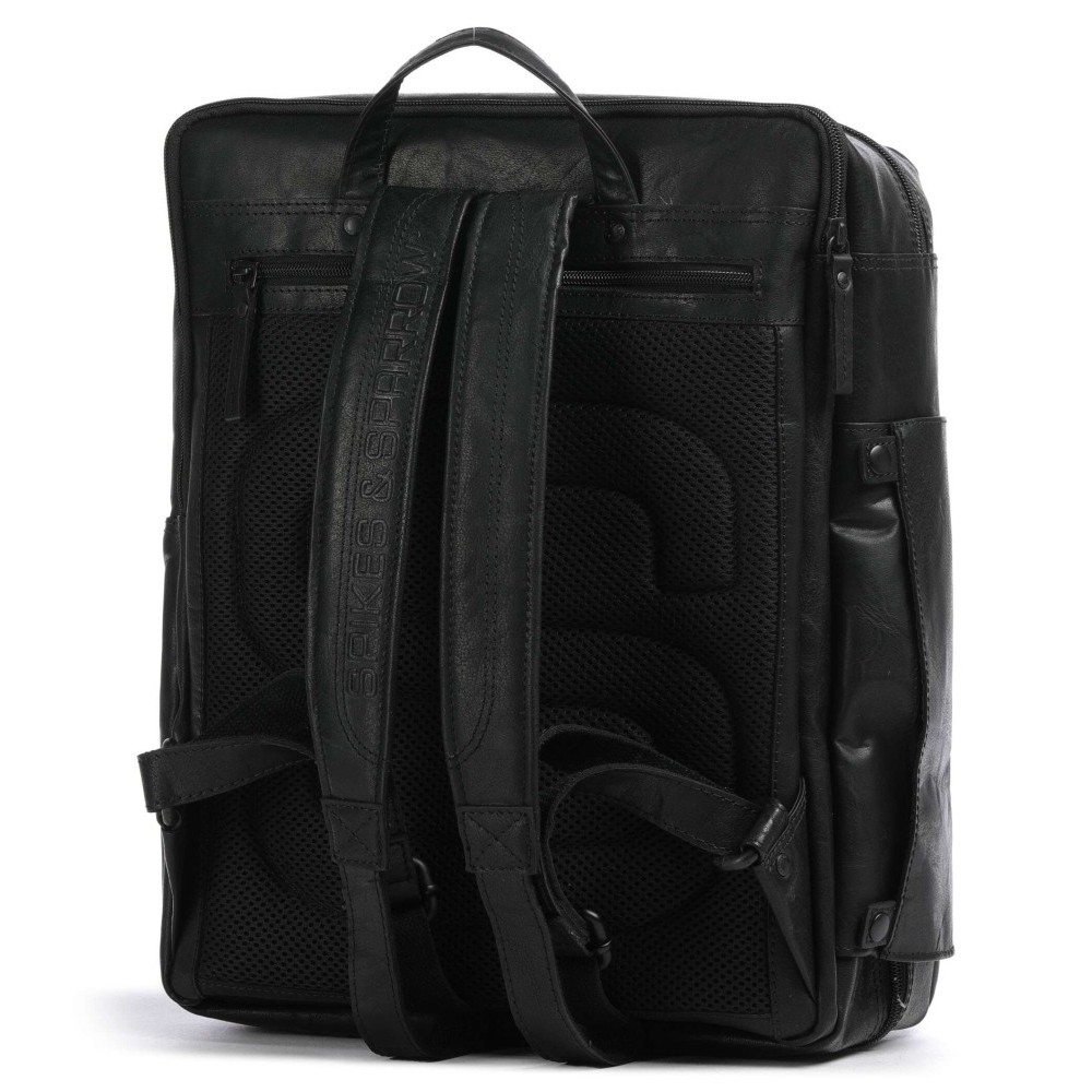 Spikes & Sparrow 50167000 Jonathan Δερμάτινο Σακίδιο Πλάτης Cabin Bag 15,6'' Μαύρο Τσάντες