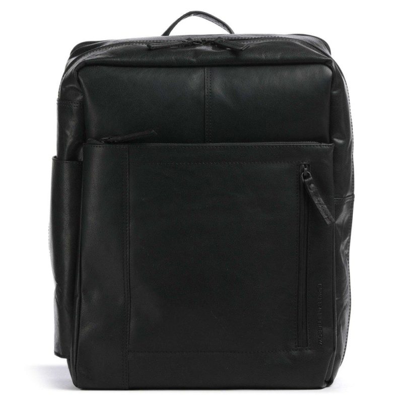 Spikes & Sparrow 50167000 Jonathan Δερμάτινο Σακίδιο Πλάτης Cabin Bag 15,6'' Μαύρο Spikes & Sparrow