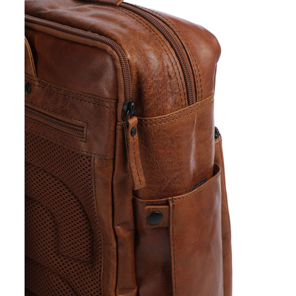 Spikes & Sparrow 50167047 Jonathan Δερμάτινο Σακίδιο Πλάτης Cabin Bag 15,6'' Κονιάκ Τσάντες