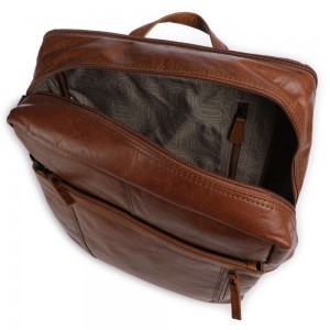 Spikes & Sparrow 50167047 Jonathan Δερμάτινο Σακίδιο Πλάτης Cabin Bag 15,6'' Κονιάκ Τσάντες