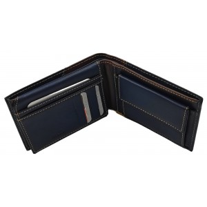 LUXUS Ανδρικό Πορτοφόλι με RFID δέρμα 5221 μπλε Πορτοφόλια