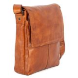 Spikes & Sparrow 587450-47 Stan Δερμάτινη Τσάντα Ώμου/Χιαστί με Καπάκι Κονιάκ 2