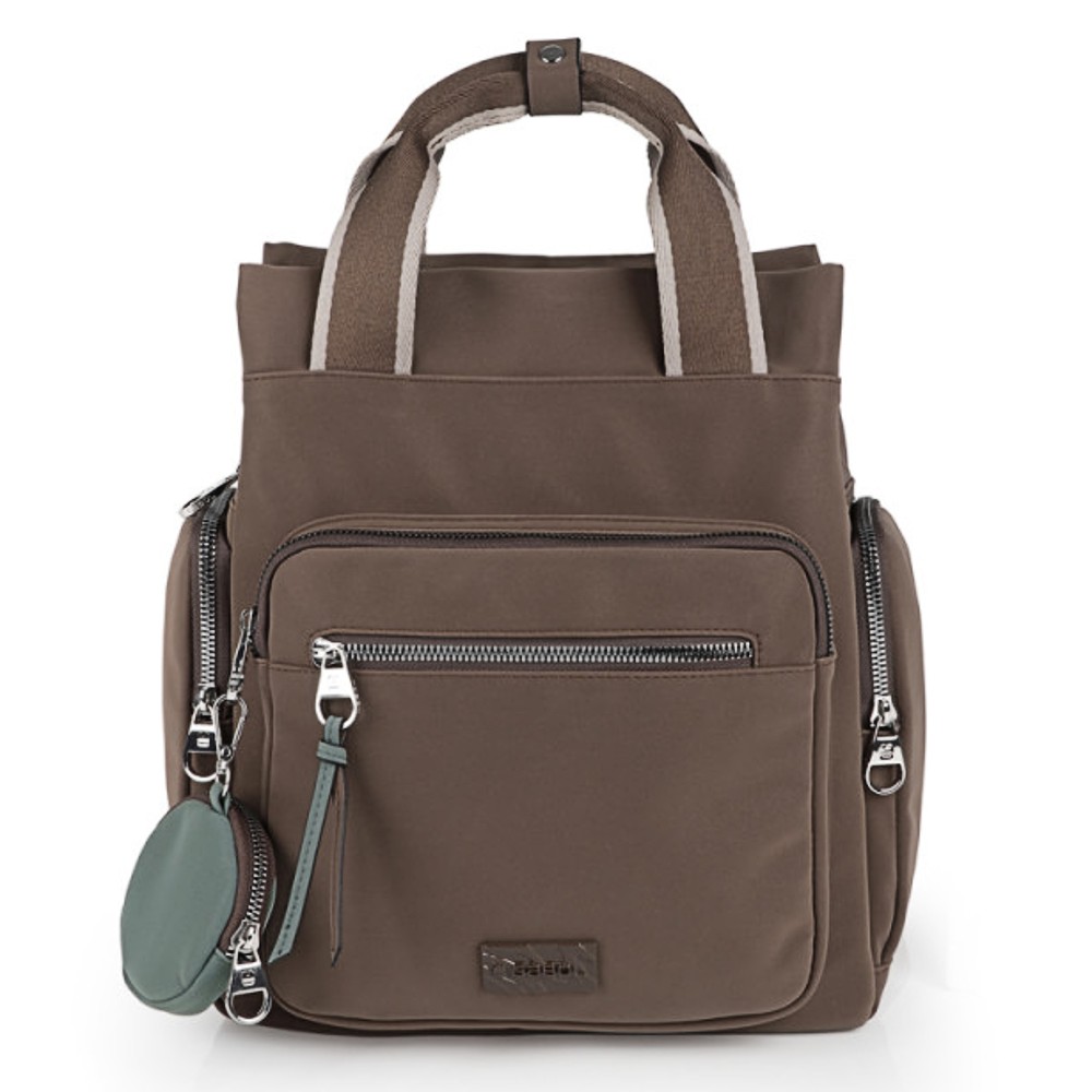 Gabol 605549 VALLE  Backpack Γυναικεία Τσάντα Πλάτης Καφέ Τσάντες