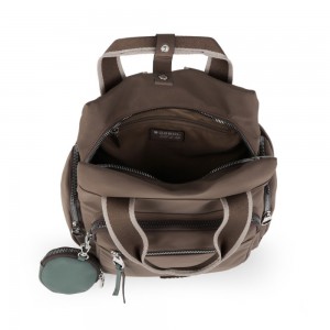 Gabol 605549 VALLE  Backpack Γυναικεία Τσάντα Πλάτης Καφέ Τσάντες