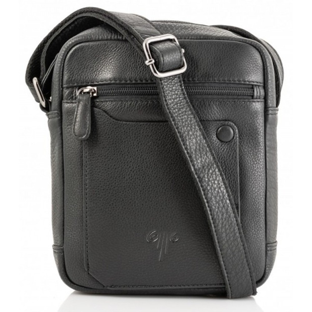 KION Τσαντάκι δέρμα χιαστί/ώμου NAPPA 6974 μαύρο. Τσάντες