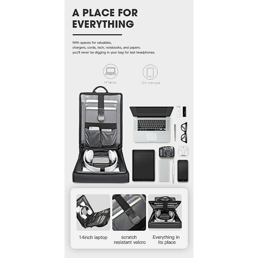 Bange 7252 Τσάντα Πλάτης / Backpack 14" Μαύρη Bags