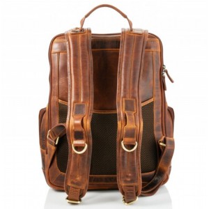 KION 729116 Kara Δερμάτινο Σακίδιο Πλάτης Backpack καφέ Επαγγελματικές