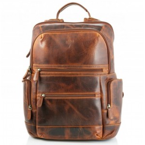 KION 729116 Kara Δερμάτινο Σακίδιο Πλάτης Backpack καφέ Επαγγελματικές